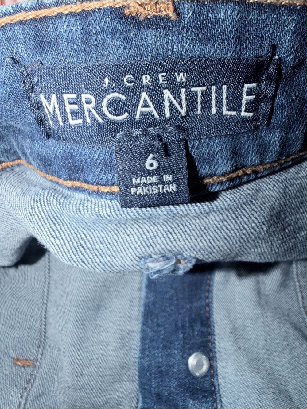 J crew Mercantile Sz 6 Dark Blue Denim Button-Front Mini Skirt western concert - Picture 5 of 5